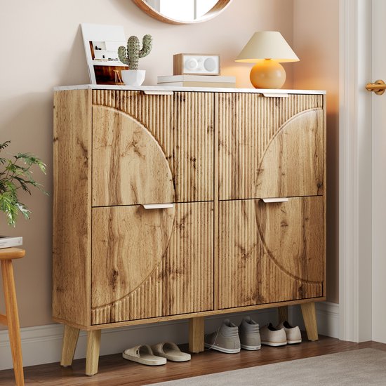 Niskast op wielen Fadeskimma 72x70x20 cm wit [en.casa] - Badkamer