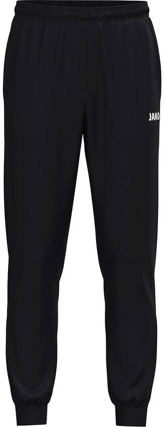 Pantalon d'entraînement Jako noir pour homme, avec logo Jako blanc sur la jambe gauche.