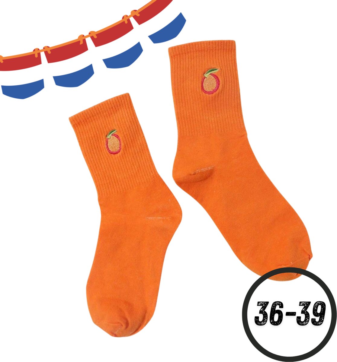 Chipa - Koningsdag Sokken - Oranje - 36 t/m 39 - Heren & Dames - Kingsday - 1 paar - Oranje sokken - Kledingsaccesores - Koningsdag kleding - Koningsdag accessoires