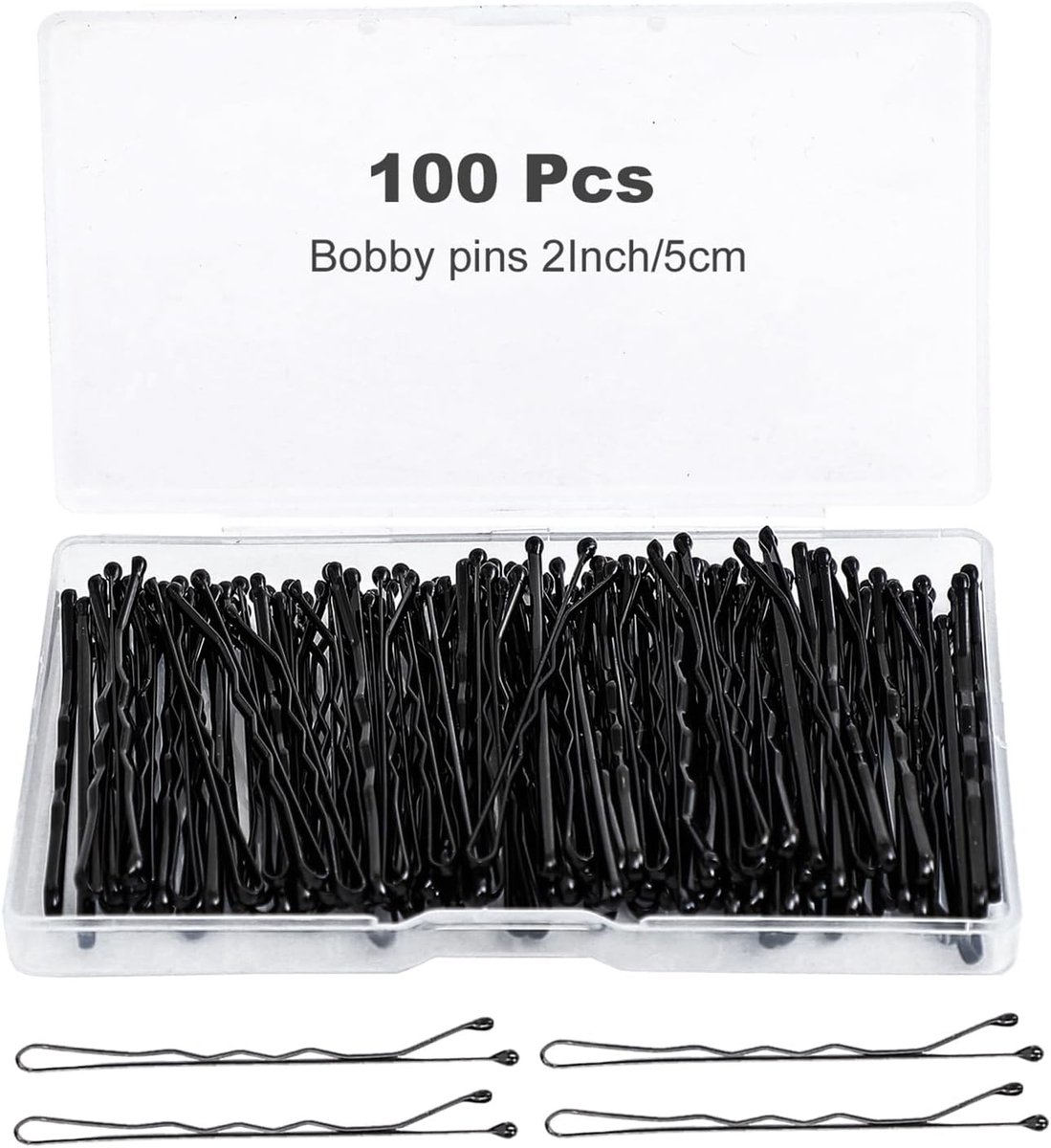 Haarspelden Kit - Zwarte Pinnen - Dagelijks Gebruik - Golvend Ontwerp - 5 cm - Zwart