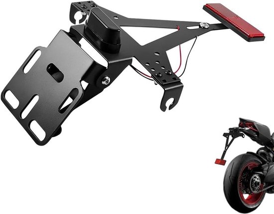 Kentekenplaathouder Motorfiets Verstelbaar LEDlicht Reflector Motorkentekenplaathouder Compatibel Motormodellen Stoer Designregistratie.