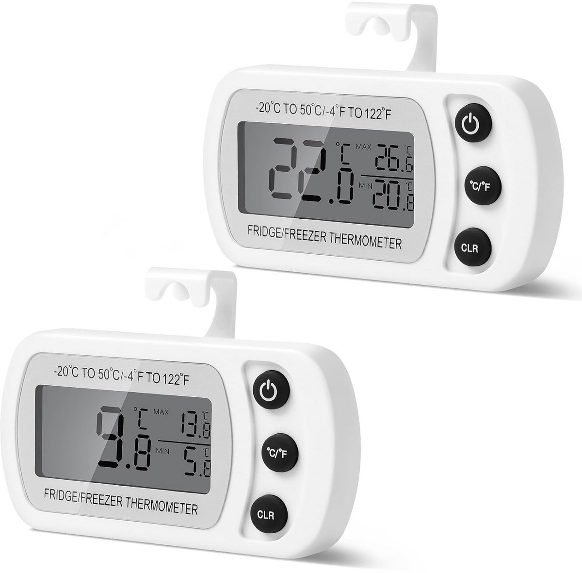 Digitale Koelkast Thermometer met Magneet en Haakjes - Nauwkeurige Temperatuurmeter °C/°F