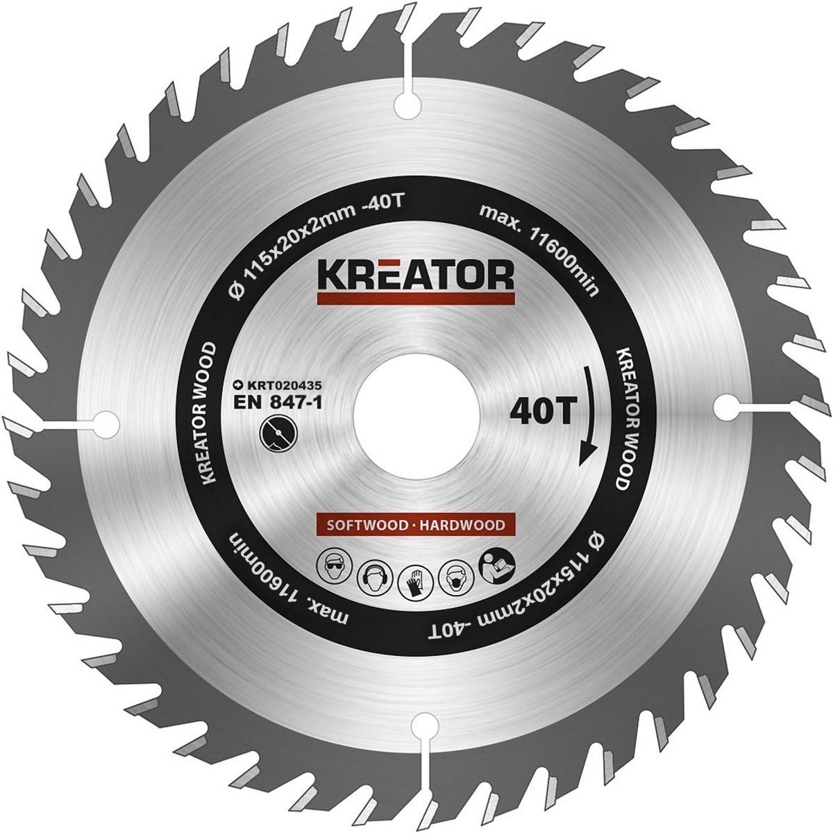 Cirkelzaagblad voor Hout, 115 mm, 40 Tanden