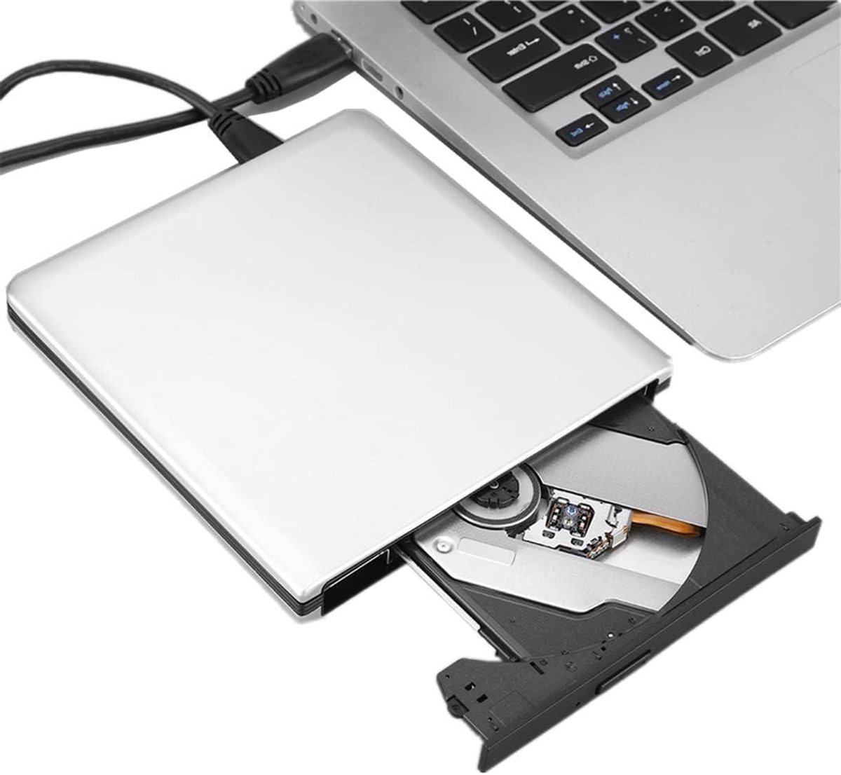 Allecto- Externe CD / DVD / BD-brander - USB3.0-drive - 3D Blu-Ray-brander - High-speed datatransfer - Geschikt voor desktop notebooks - Zilverzwart - Optische drive