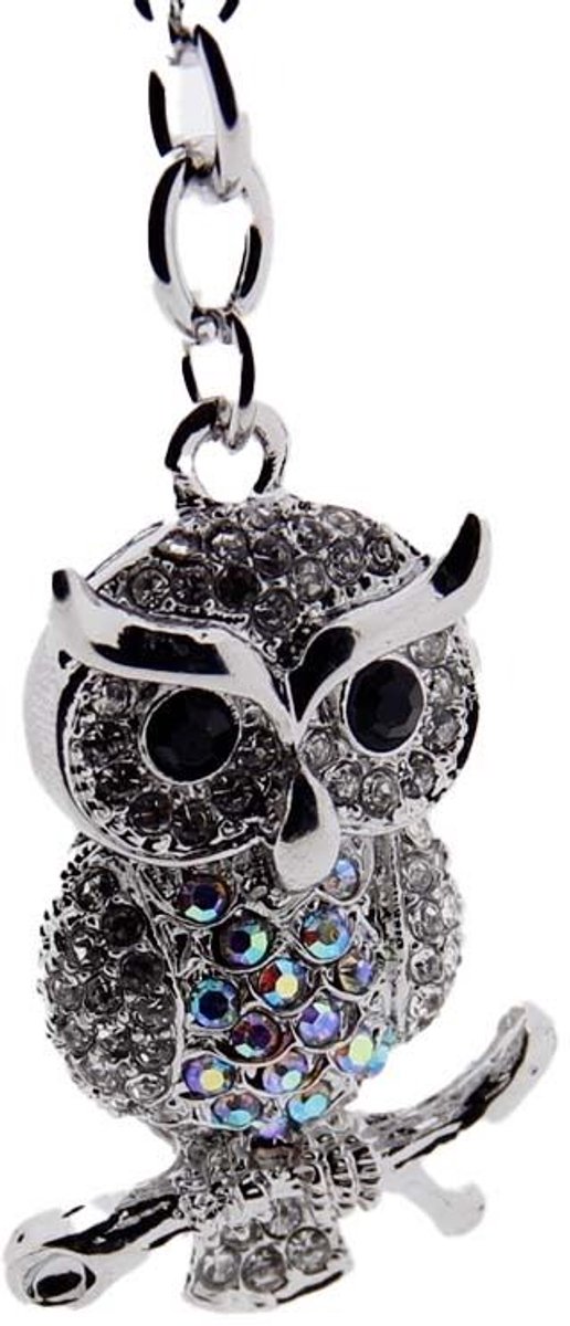 Sparkling Keyring met Austrian Crystals - Uil