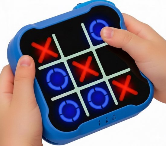 Silvergear Boter Kaas en Eieren Spel 3-in-1 - Whack A Mole - Tic Tac Toe - Memory Spelletjes - Reisspelletjes Kinderen - Educatief Speelgoed - Reisspellen - Cadeau voor Jongens en Meisjes - Vakantie Vliegtuig / Auto - Reizen - 6, 7, 8+ Jaar - Blauw