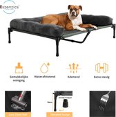 Wiltec Dog Bed XL for Dogs up to 60 kg, Flexible Outdoor Dog Stretcher 122 x 93 x 20 cm in Grey, Lounge Lounger as a Sleeping Place for Dogs, Cats and