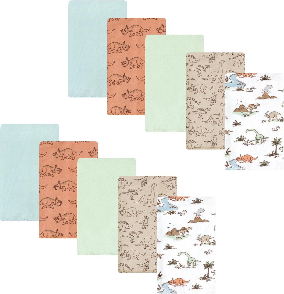 Babydoeken - Spuugdoekjes - Babyverzorging - Zachte Flanellen Stof - 10 Stuks - Dino Print