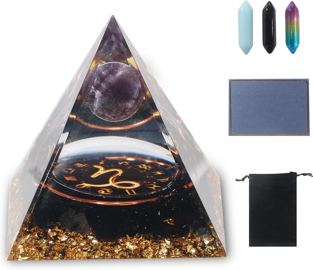 Orgonite Kristallen Piramide met Sterrenbeelden voor Chakra Healing en Meditatie