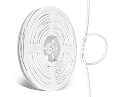 20 Meter 2-aderige Stroomkabel 22AWG met Witte Buitenisolatie - Flexibel en Duurzaam
