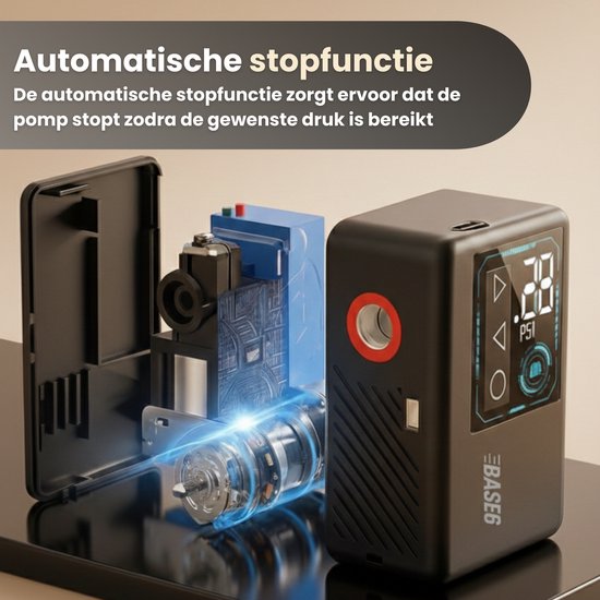 Elektrische Fietspomp XS - 108 gram - Draagbaar - Smart Digitaal Display - Mini Luchtcompressor - Koersfiets - Racefiets - Gravelbike - Sportfiets - Stadsfiets - Mountainbike - Scooter - Fatbike - USB-C Oplaadbaar - Presta/Schräder/Dunlop