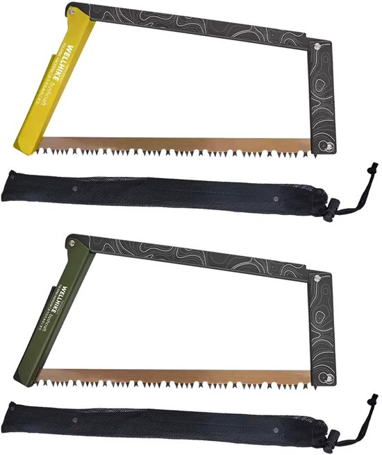 Opvouwbare Handzaag - 33 cm - Hoog Mangaanstalen Zaagblad - Aluminium Beugel - Inclusief Opbergtas - Camping & Outdoor van Merkloos	 — afbeelding 3