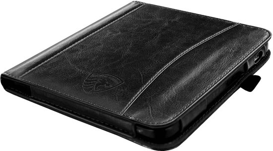 Hoesje Geschikt voor Tolino Vision 6 Sleepcover Luxe Hoes Zwart van Tuff-Luv — afbeelding 2