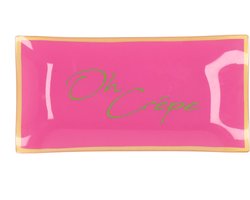 Bord 20x10cm Oh Crepe Glas Gebaksbord | Hippe Tekstbord | Afscheid cadeau | Nieuwe woning cadeau | Housewarming cadeau | Verjaardagscadeau | Birthday | Verjaardag | Servies