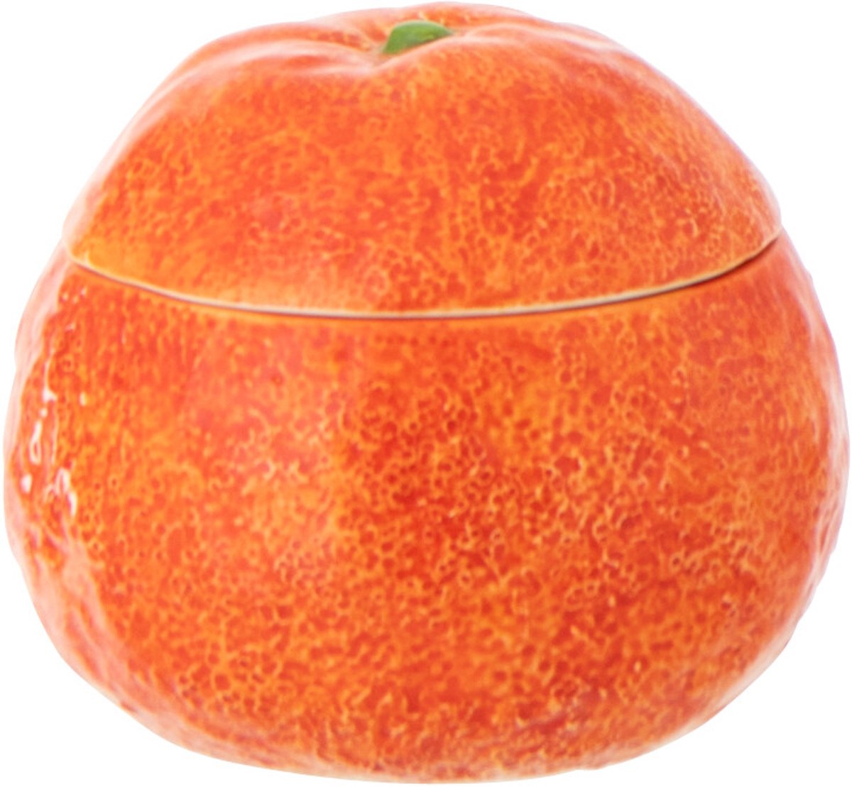J-Line voorraadpot Oranje Dolomiet - keramiek - oranje/wit - 2 stuks