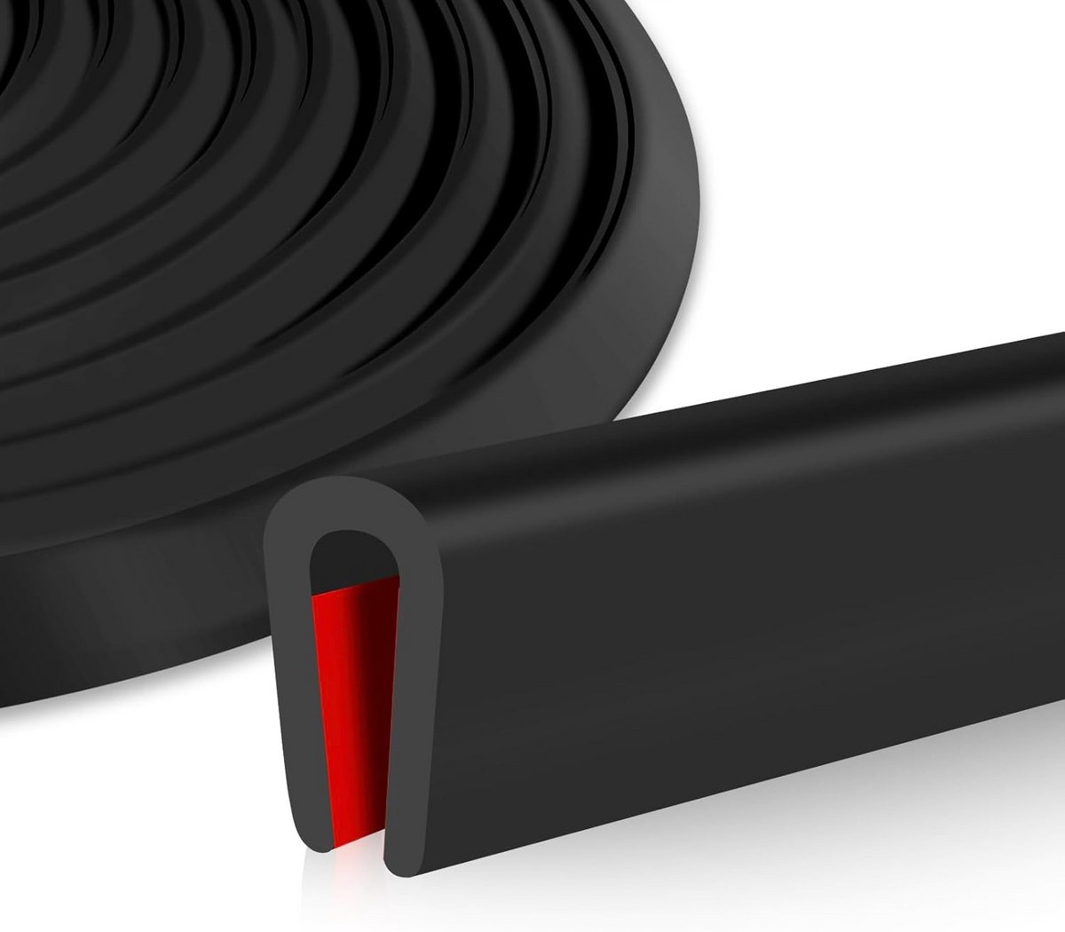 Zelfklevend Rubber Profiel voor Randbescherming U-Seal EPDM 6.4 mm x 3 m