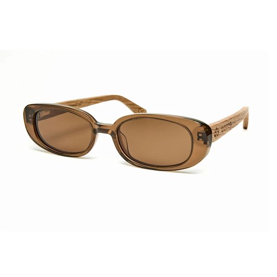 Wooda® Zonnebril Ovaal - Bruin Transparant - Gepolariseerd - Wooda Pau TR Brown Marrón van Wooda — afbeelding 2