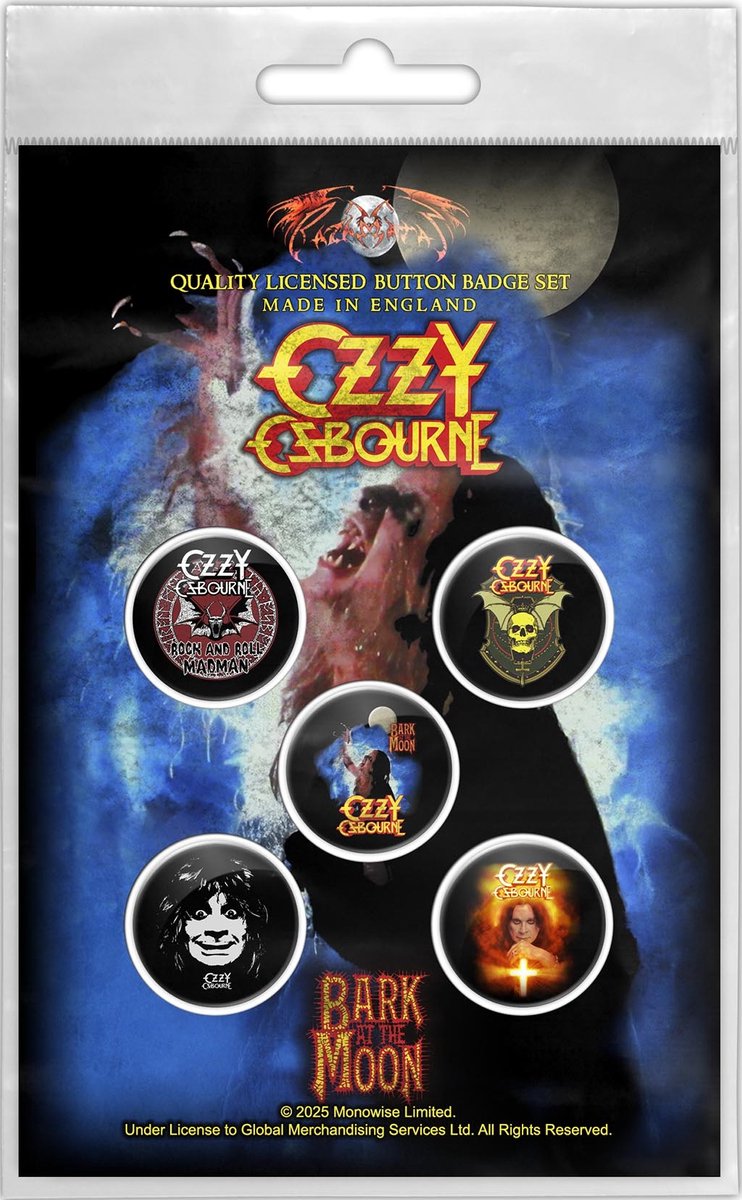 Ozzy Osbourne Bark at the Moon - Button - 5-pack