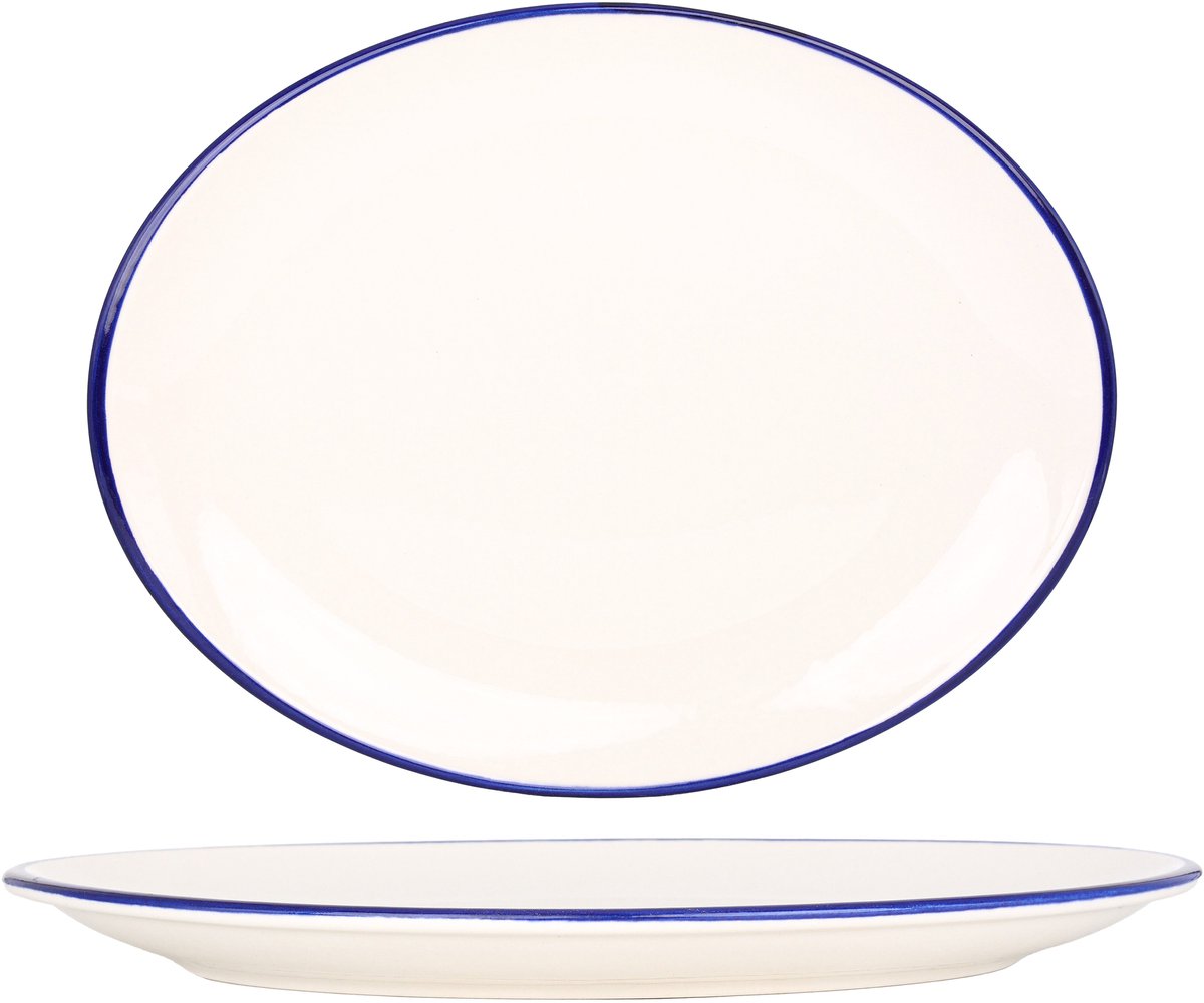Rinart Serveerschaal - Blue Edge - Porselein - 36 cm - set van 2