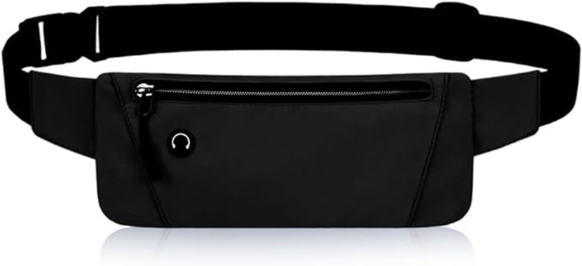 Running belt - flipbelt - hardloopriem telefoon - Hardloop riem - Ruime Opbergvakken voor Smartphone, Drinkfles of Powerbank - Reflectie Strip - 80 tot 110 cm - Zwart - van Imperatoris