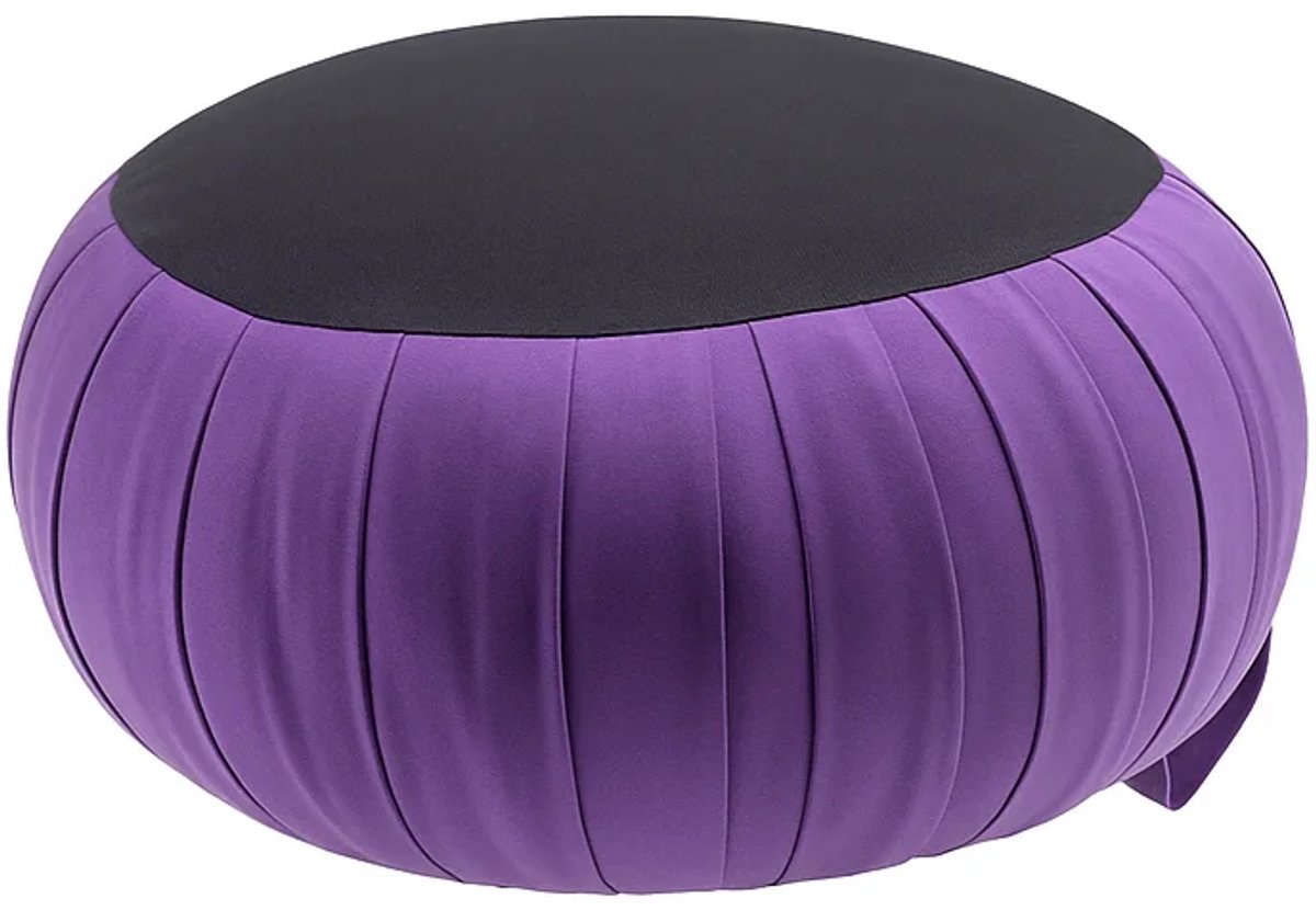 Zafu meditatiekussen rond 35 cm – hard & stevig kapok – yoga kussen / meditatiekussen – Shadow paars – met draaglus