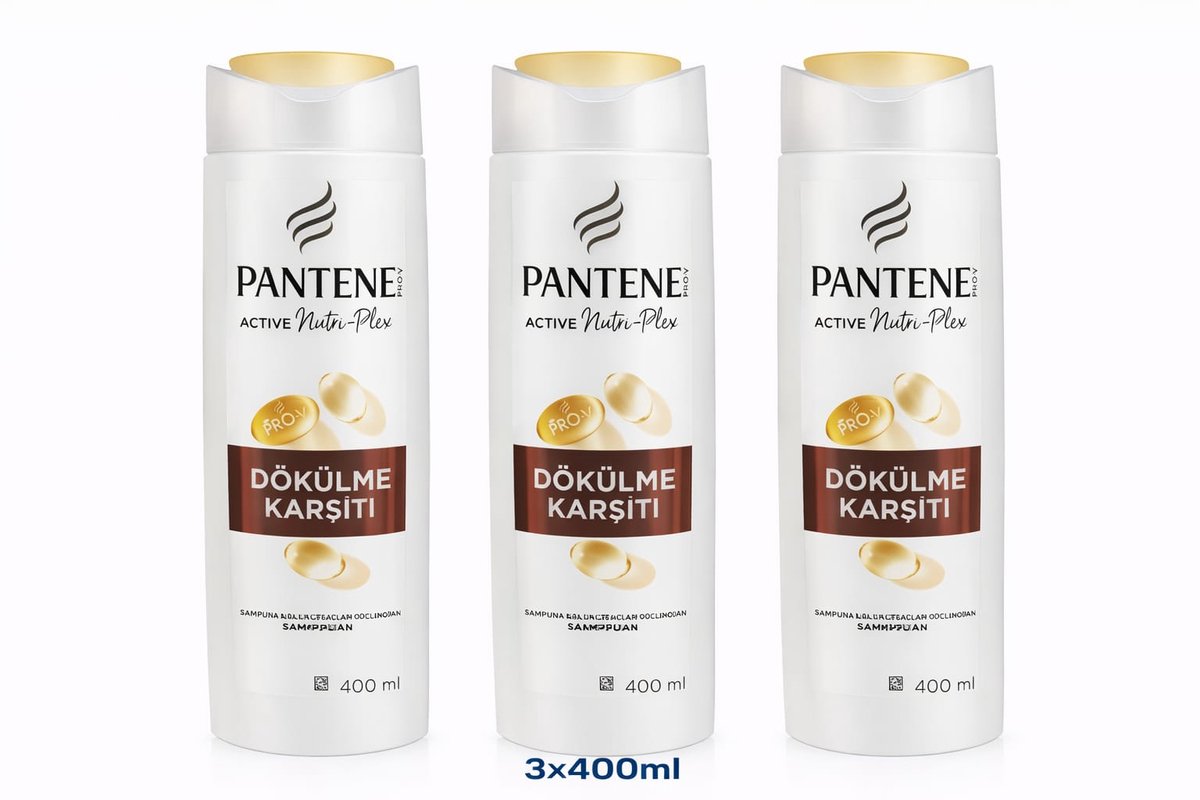 Pantene Pro-V Active Nutri-Plex Anti Hair Loss Shampoo – 3x400ml – Strengthening & Daily Care