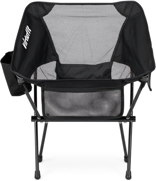 VirtuFit Camping Stoel Compact - Strandstoel - Inclusief Draagtas - Geschikt voor Festivals, Campings & Stranden - Inclusief armsteunen - Eenvoudig Meenemen en Opzetten - Zwart — afbeelding 2