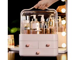 Janse® Luxe make-up organizer XL Wit - Skincare organizer transparant - Make-up koffer met lades - Opbergdoos met handvat - Beauty organizer voor onderweg - Parfum - Cosmetica - Nagellak opbergbox - Beautycase - Sieraden - Organiseren