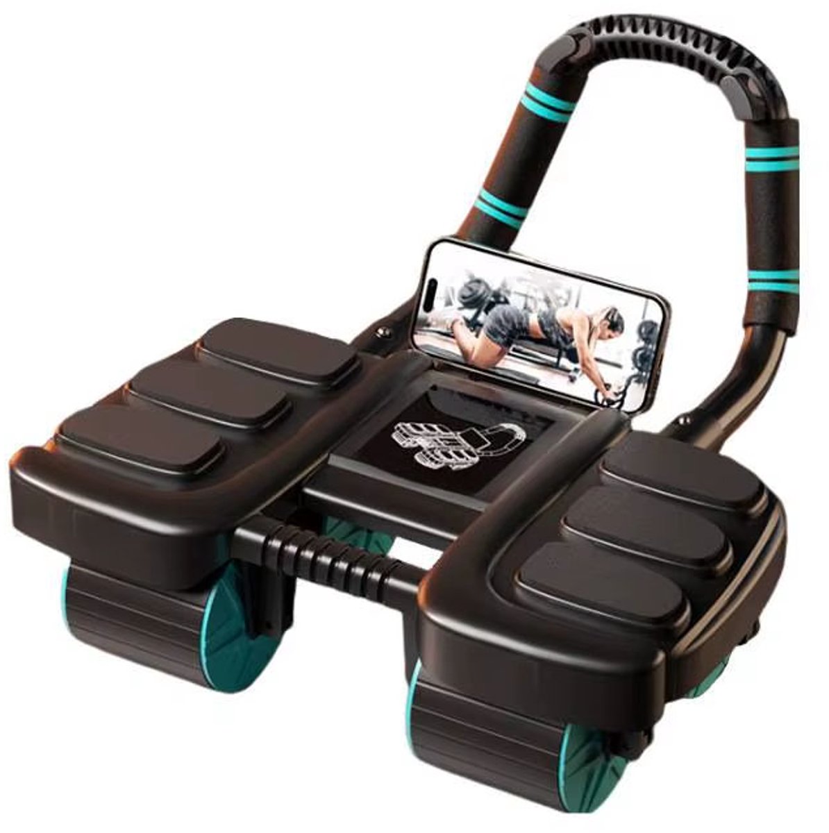 Buikwiel Trainer voor Buikspieren – Automatische Rebound Ab Roller met Elleboogsteun, Antislip Fitnesswiel voor Thuis Sporten en Core Training