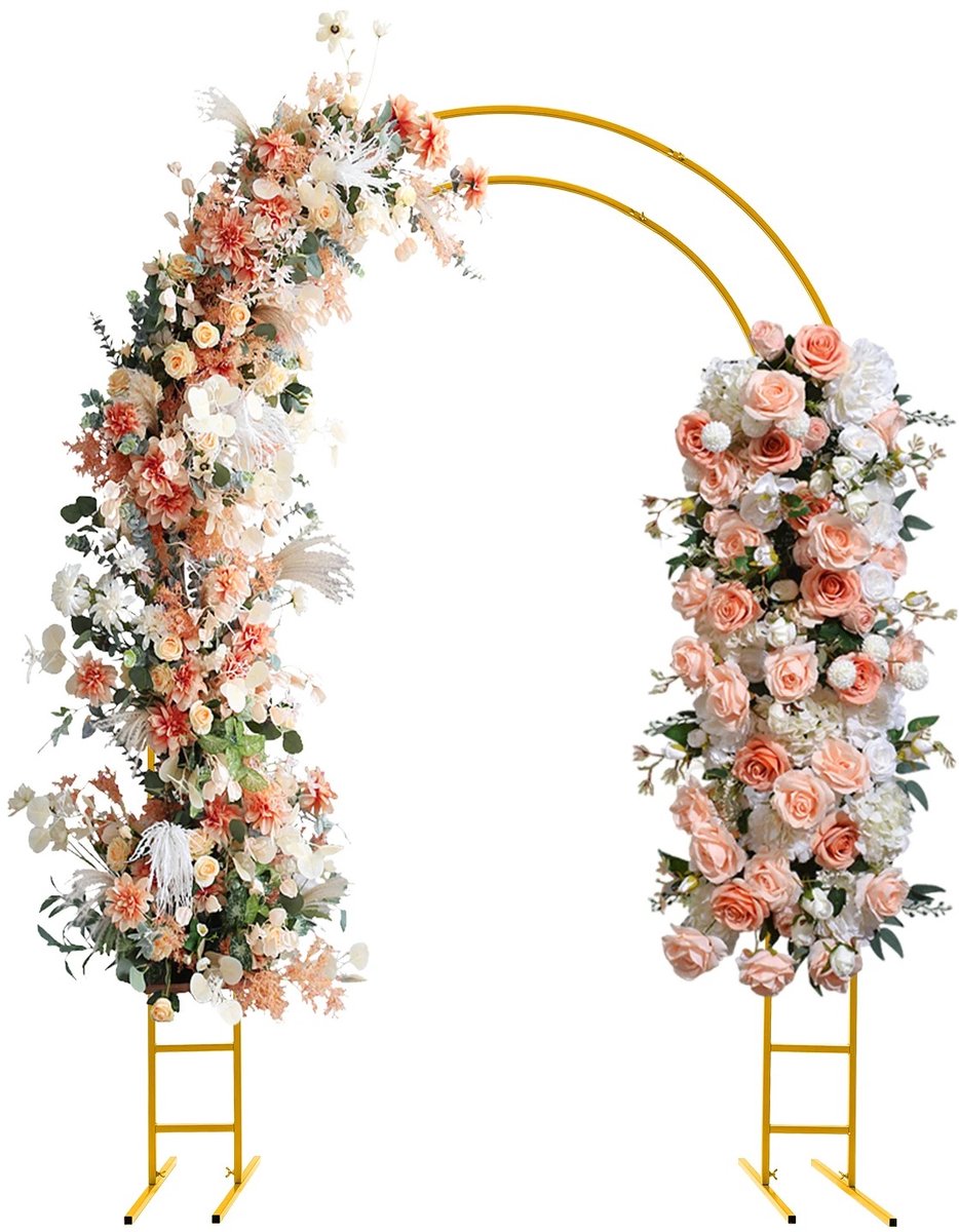 Cellista Metalen Huwelijksboog 220cm - Ballonboog Standaard - Achtergrondboog Frame - Bruiloft Decoratie - Gouden Boog met Steunbasis Binnen Buiten