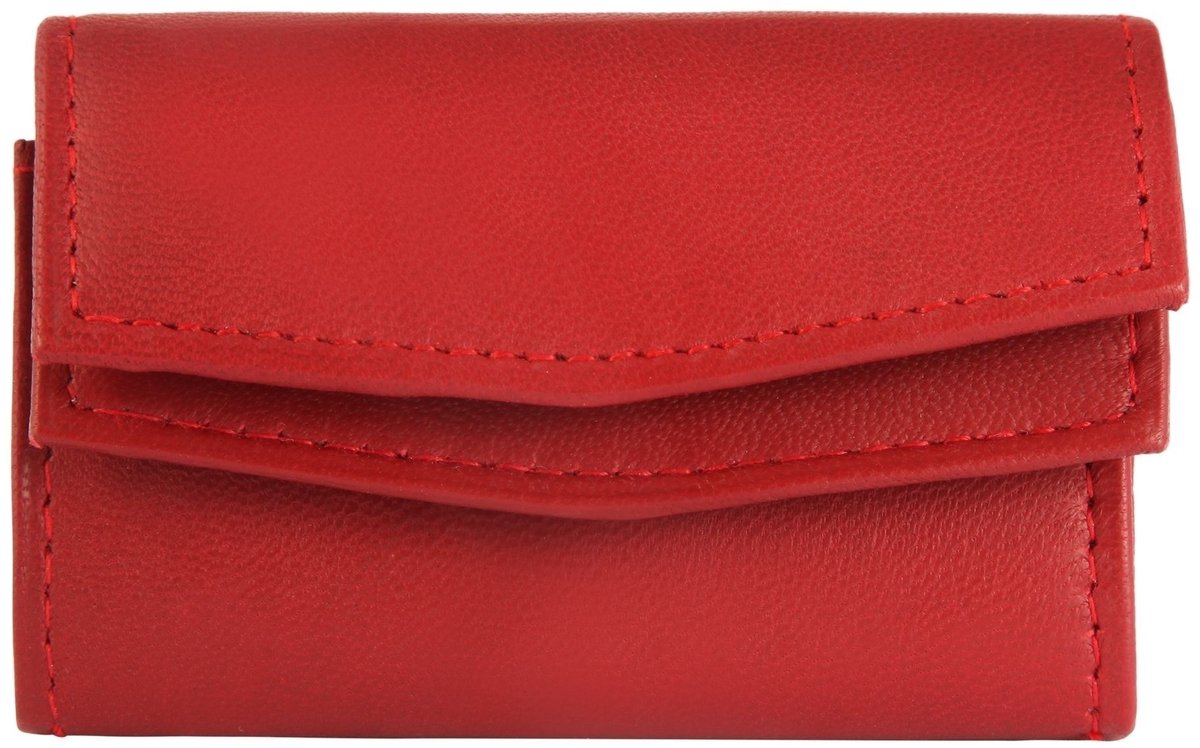 EXCELLANC Excellanc Unisex Portemonnee Nabila echt leer, liggend formaat, 5,2 cm x 8,7 cm
