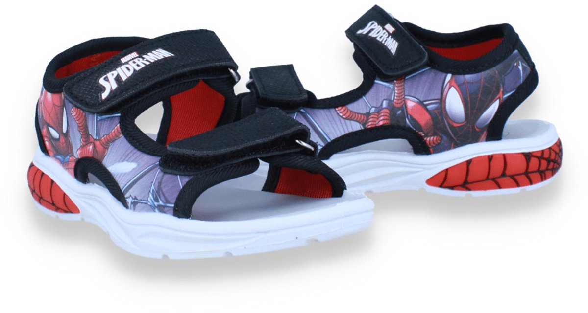 Spiderman Jongens Sandaal Met Lichtjes | Zwart | Maat: 30