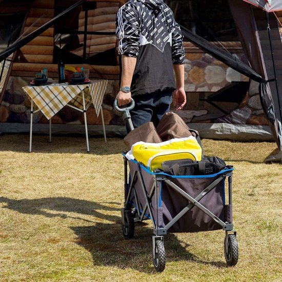RONN® Strandkar - Bolderkar Opvouwbaar - Boodschappenwagen - Blauw - 89cm x 48cm x 79cm van Merkloos — afbeelding 4