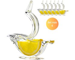 Janse® Citroenpers set van 6 - Citrusknijper vogeltjes - Lemon squeezer - Fruitpers - Citruspers - Juicer - Limoenpers - Limoenknijper - Handmatige fruitpers