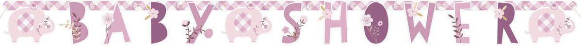 Letterslinger babyshower roze meisje