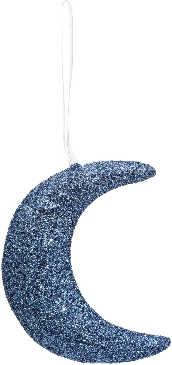 JJA - Glanzende Blauwe Maan Decoratie 9,5 cm Poolthema