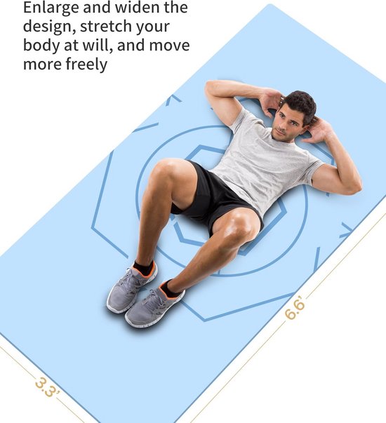 Grote extra brede trainingsmat - Antislip yogamat van 16 cm x 3 inch - Dikke oefenmat voor heren en dames — afbeelding 2