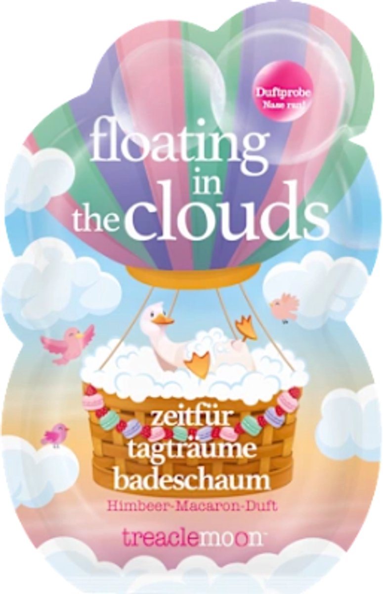 Ontspannende Badschuim Floating in the Clouds - Treaclemoon | 1x 40 ml - Framboos & Macaron | Verzorgingsproducten - Badzout