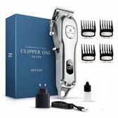 Revahs Clipper One - Draadloze Tondeuse & Baardtrimmer - Haartrimmer Hoofdhaar Mannen - Cheveux Haar - Hair Clipper - 8 Lengtestanden - 240 Min Accuduur