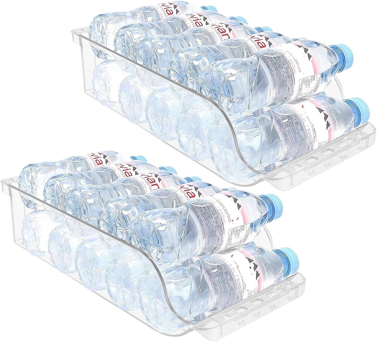 Famanu – Set van 2 koelkast blikjeshouders, transparante drankorganizer