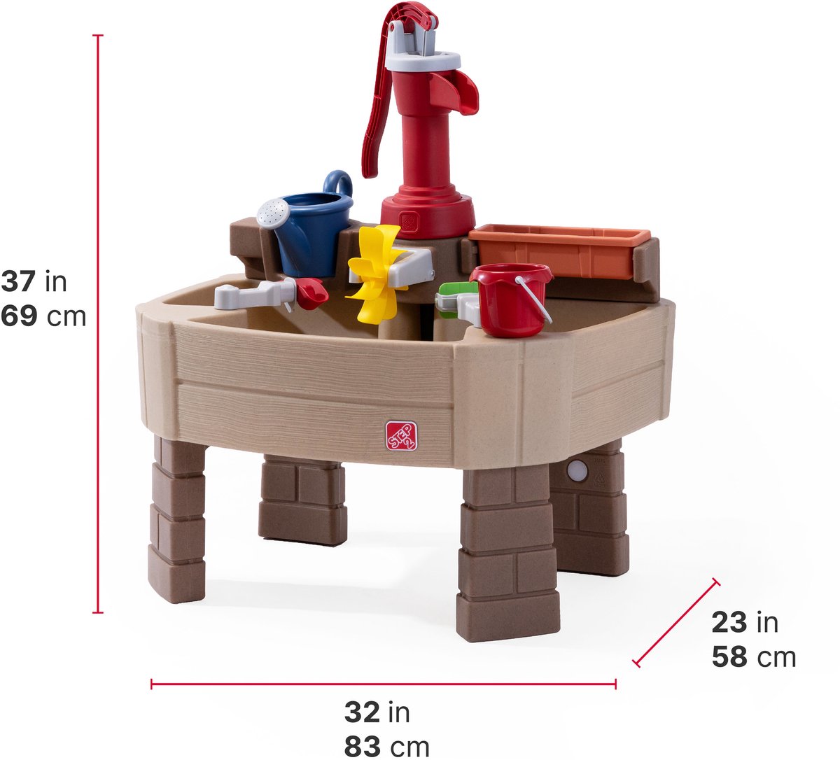 Step2 Pump & Splash Discovery Watertafel – Met waterpomp en 8 accessoires – Waterspeeltafel voor peuters – Buiten speelgoed vanaf 2 jaar – Activiteitentafel met water voor de tuin / buiten — afbeelding 5
