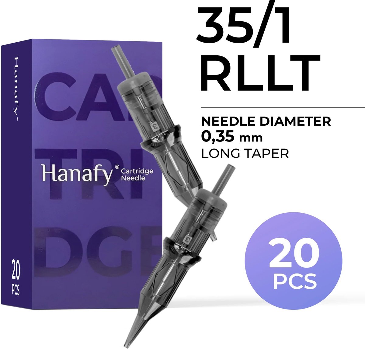 Hanafy PMU Cartridge 35/1 RLLT – 0.35 mm Round Liner (20 pcs)