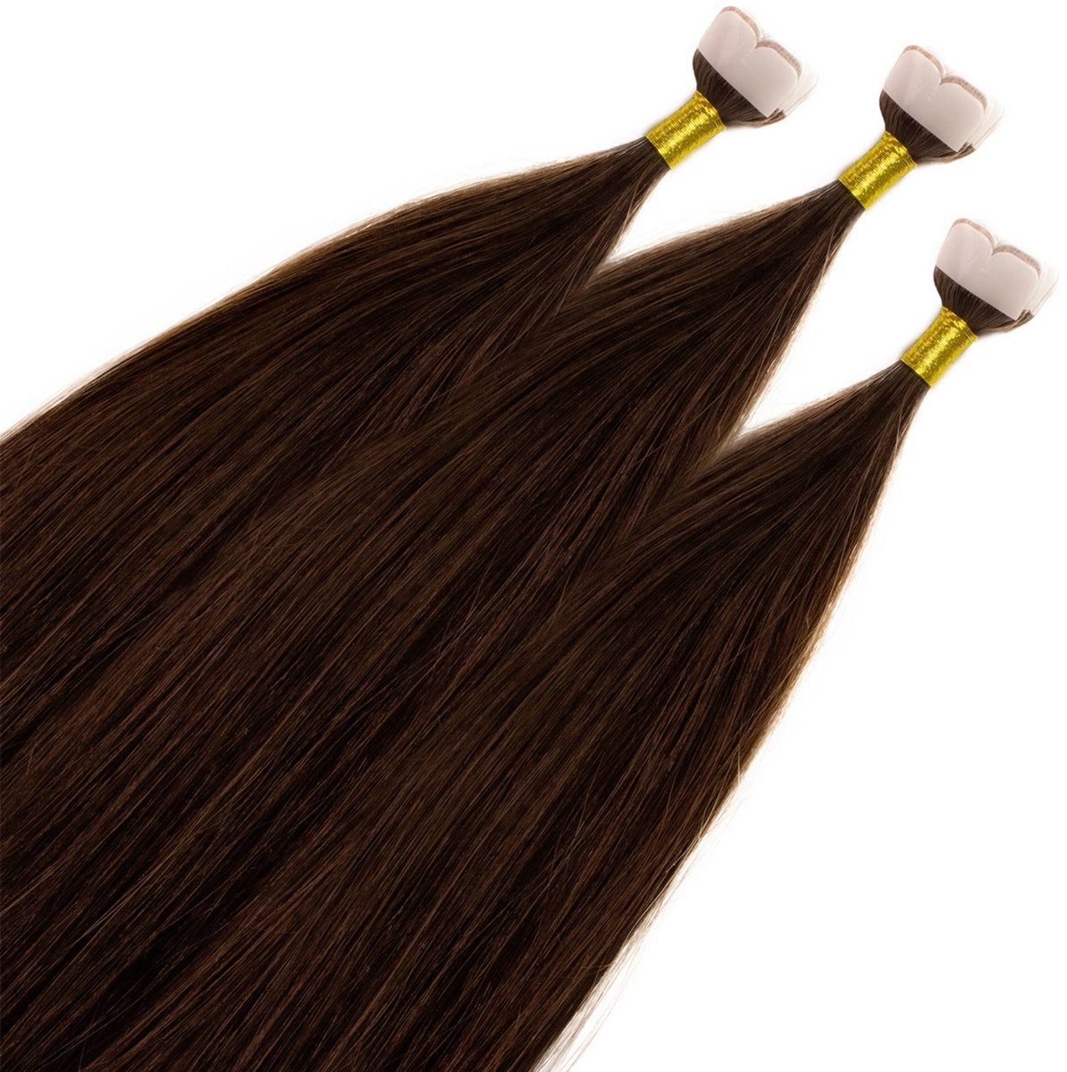 hair2heart Premium Mini Tape Extensions Echt haar - 12 tapes 40 cm Chocoladebruin