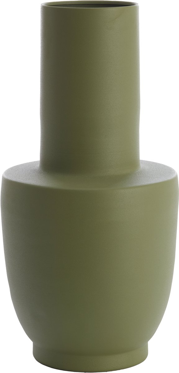 Vaas deco ø29x55 cm datuh olijf groen