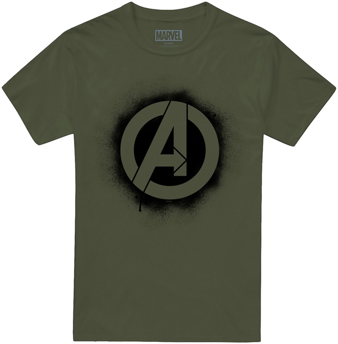 Avengers Stencil Logo Heren T-Shirt - Legergroen - M