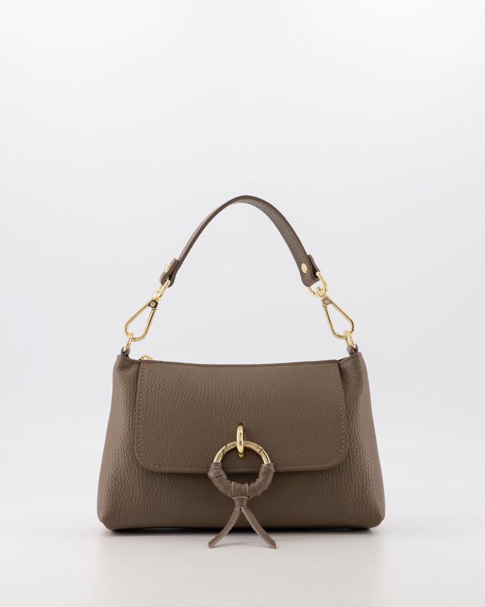 Teatro - Cosi - Schoudertasje - Handtasje - Crossbodytasje - Taupe - Gouden details