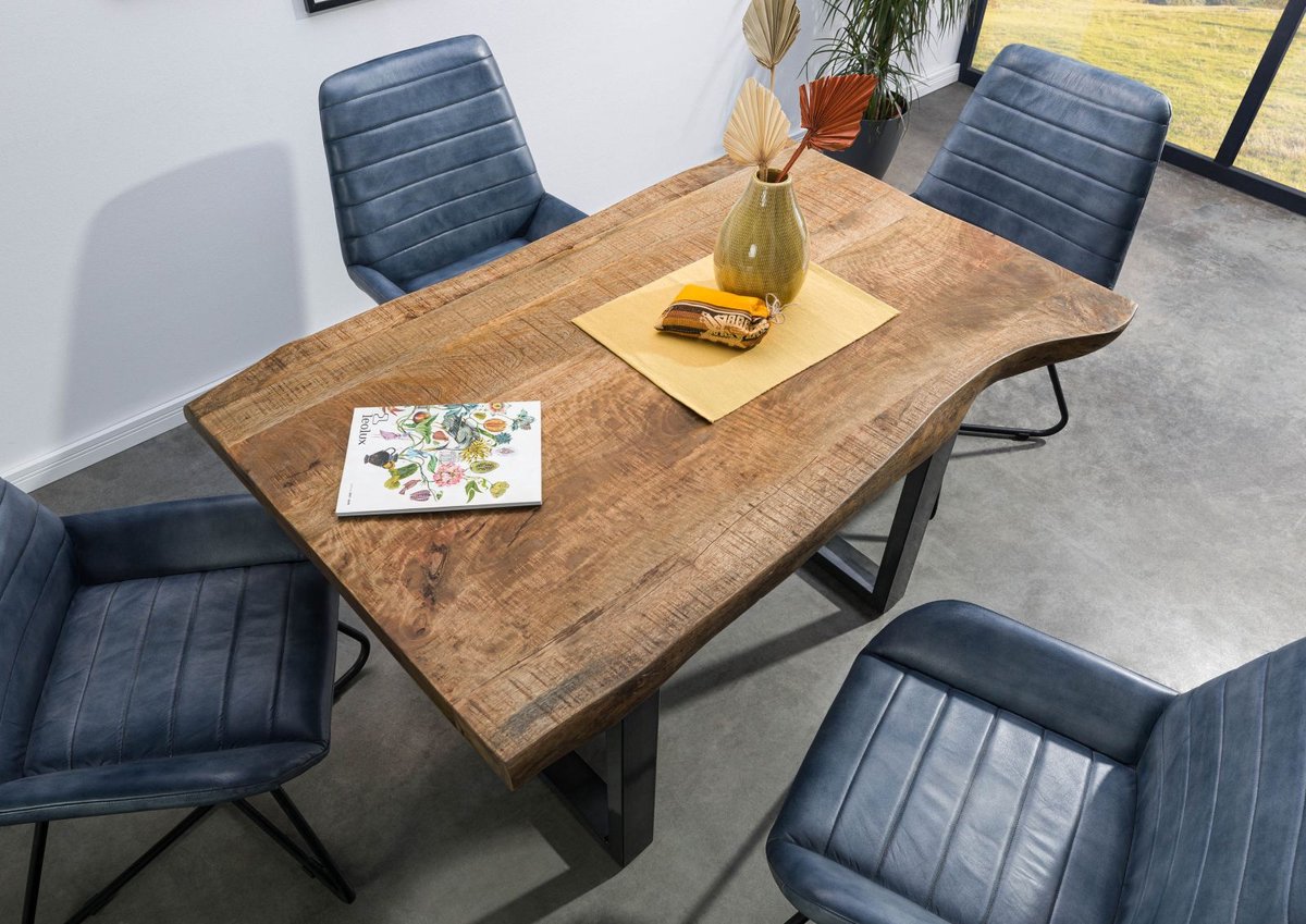 MASSIVMOEBEL24 .DE FREEFORM eettafel blank gelakt massief hout mango 140x90x77 cm (BxTxH)