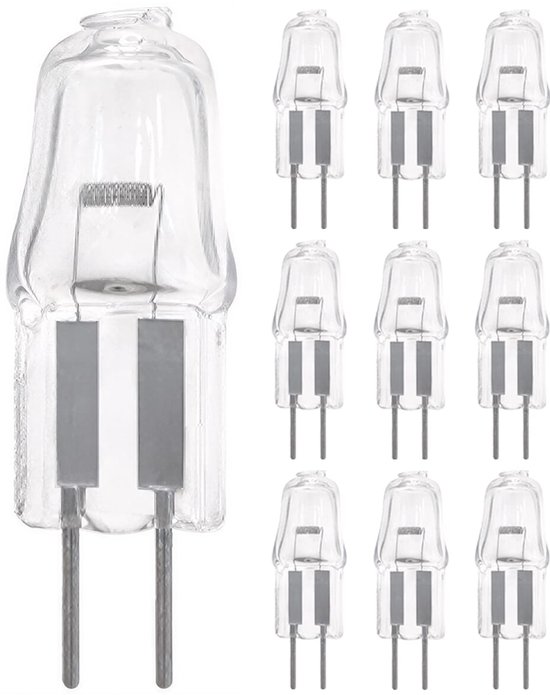 Tien G4 halogeenlampen, 18W, warm wit.