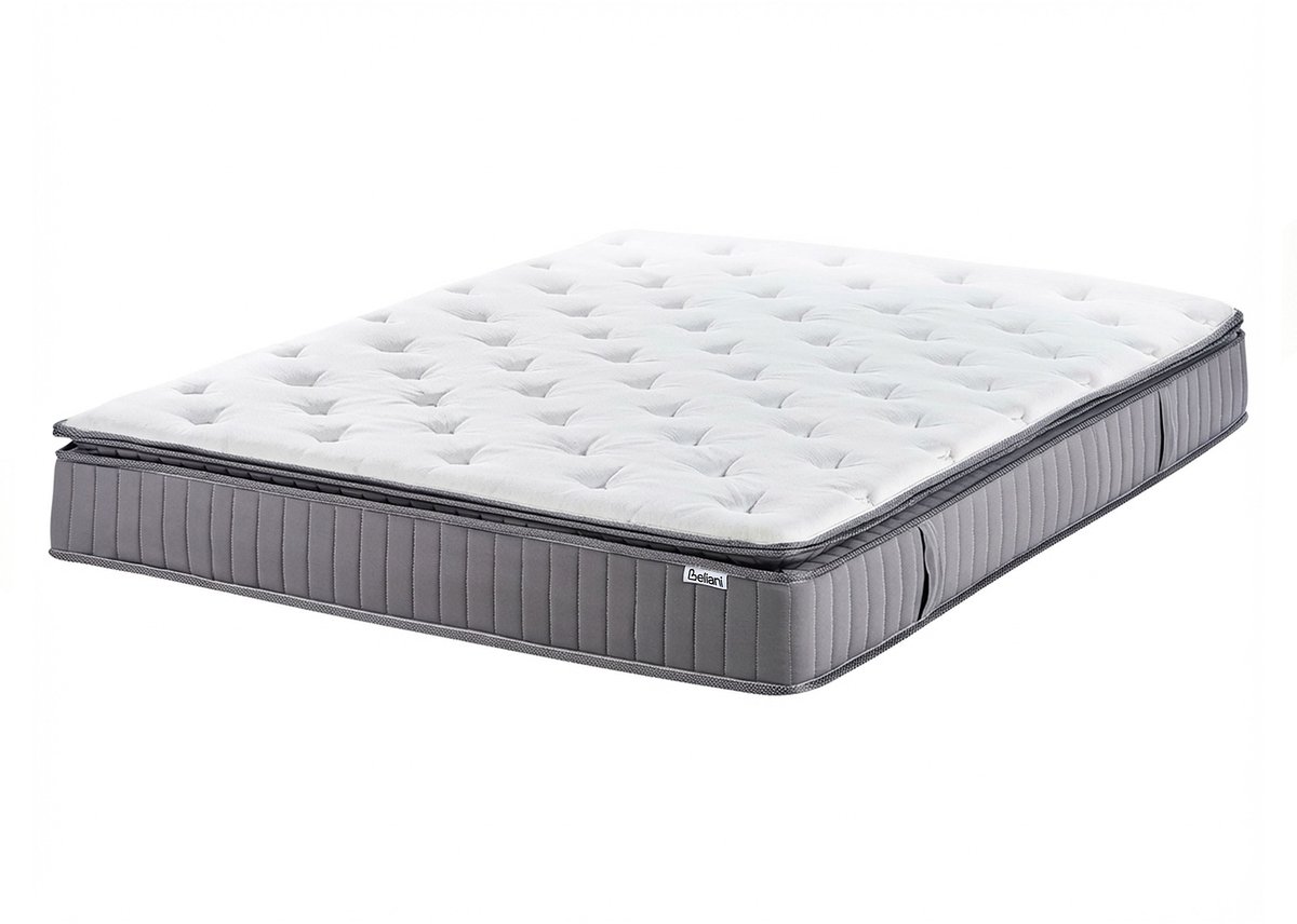 BELIANI PLEASANT - Pocketveringmatras hard - Wit - 140 x 200 cm - Traagschuim