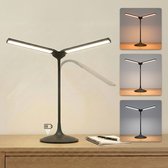 Lampe de bureau SBR Glow+ avec batterie - lampe lumière du jour avec batterie - dimmable - 3 couleurs de lumière - réglable en hauteur - noir